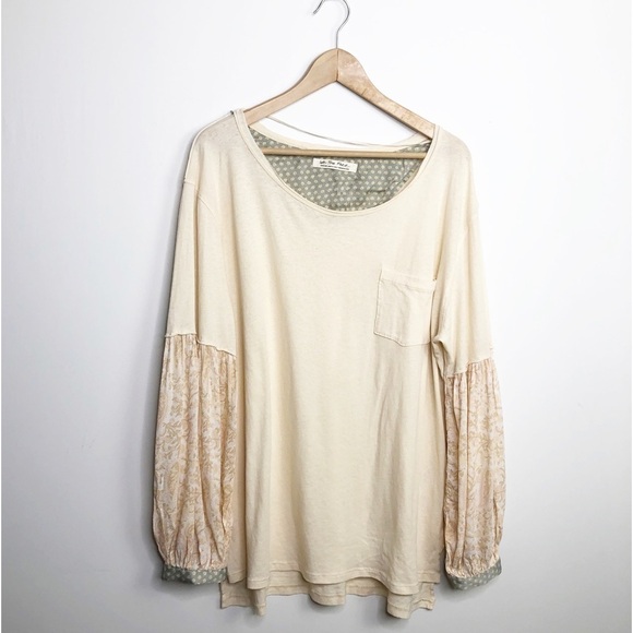 FREE people jade Boho mixed media blouse - Picture 6 of 14